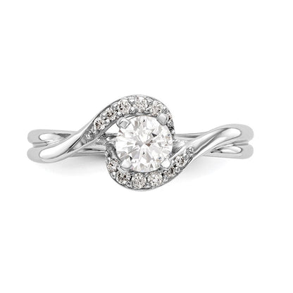 14K Weißgold 0,10 ct. Labor gezüchteter Diamant VS/SI+ G+ Semi-Mount Krappenfassung Verlobungsring
