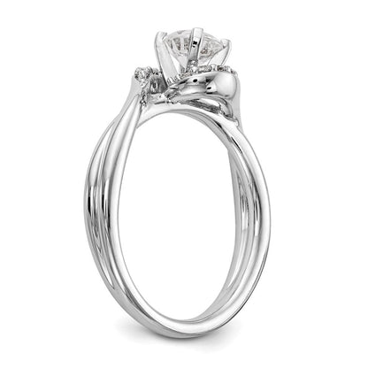 14K Weißgold 0,10 ct. Labor gezüchteter Diamant VS/SI+ G+ Semi-Mount Krappenfassung Verlobungsring