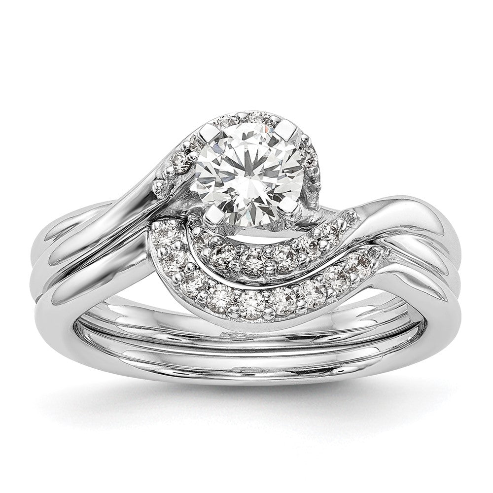 14K Weißgold 0,10 ct. Labor gezüchteter Diamant VS/SI+ G+ Semi-Mount Krappenfassung Verlobungsring