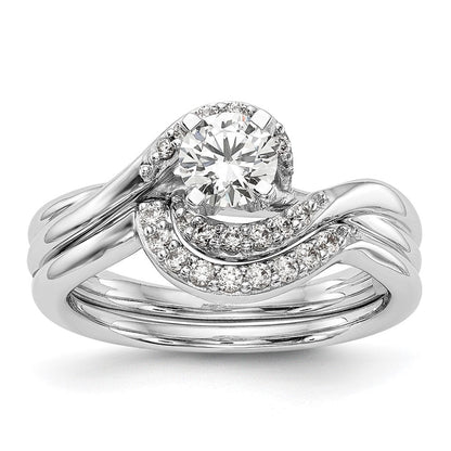 14K Weißgold 0,10 ct. Labor gezüchteter Diamant VS/SI+ G+ Semi-Mount Krappenfassung Verlobungsring