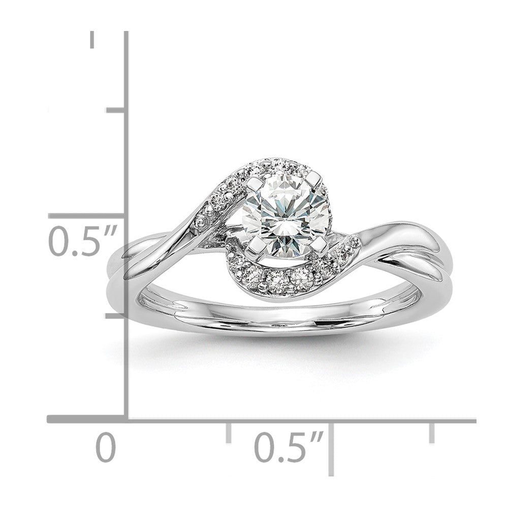14K Weißgold 0,10 ct. Labor gezüchteter Diamant VS/SI+ G+ Semi-Mount Krappenfassung Verlobungsring