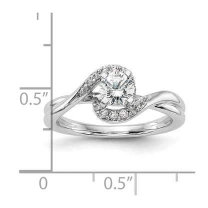 14K Weißgold 0,10 ct. Labor gezüchteter Diamant VS/SI+ G+ Semi-Mount Krappenfassung Verlobungsring