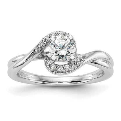 14K Weißgold 0,10 ct. Labor gezüchteter Diamant VS/SI+ G+ Semi-Mount Krappenfassung Verlobungsring