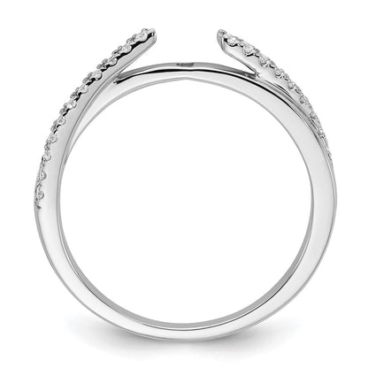 14K Weißgold Verlobungsring mit 0,125 ct. im Peg-Set gefassten Labor-gezüchteten Diamanten VS/SI+ G+