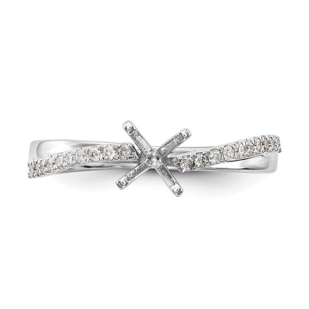 14K Weißgold Verlobungsring mit 0,125 ct. im Peg-Set gefassten Labor-gezüchteten Diamanten VS/SI+ G+