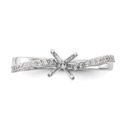 14K Weißgold Verlobungsring mit 0,125 ct. im Peg-Set gefassten Labor-gezüchteten Diamanten VS/SI+ G+