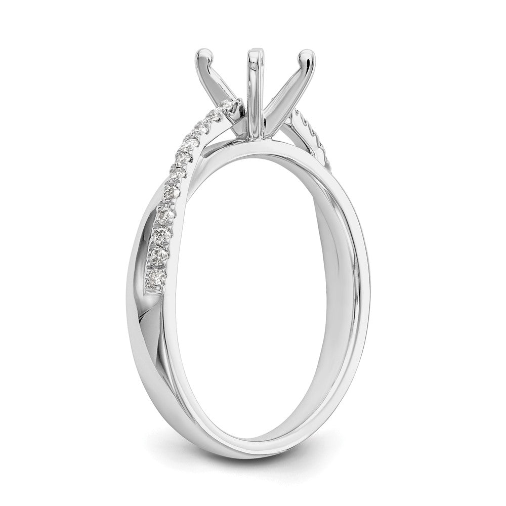 14K Weißgold Verlobungsring mit 0,125 ct. im Peg-Set gefassten Labor-gezüchteten Diamanten VS/SI+ G+