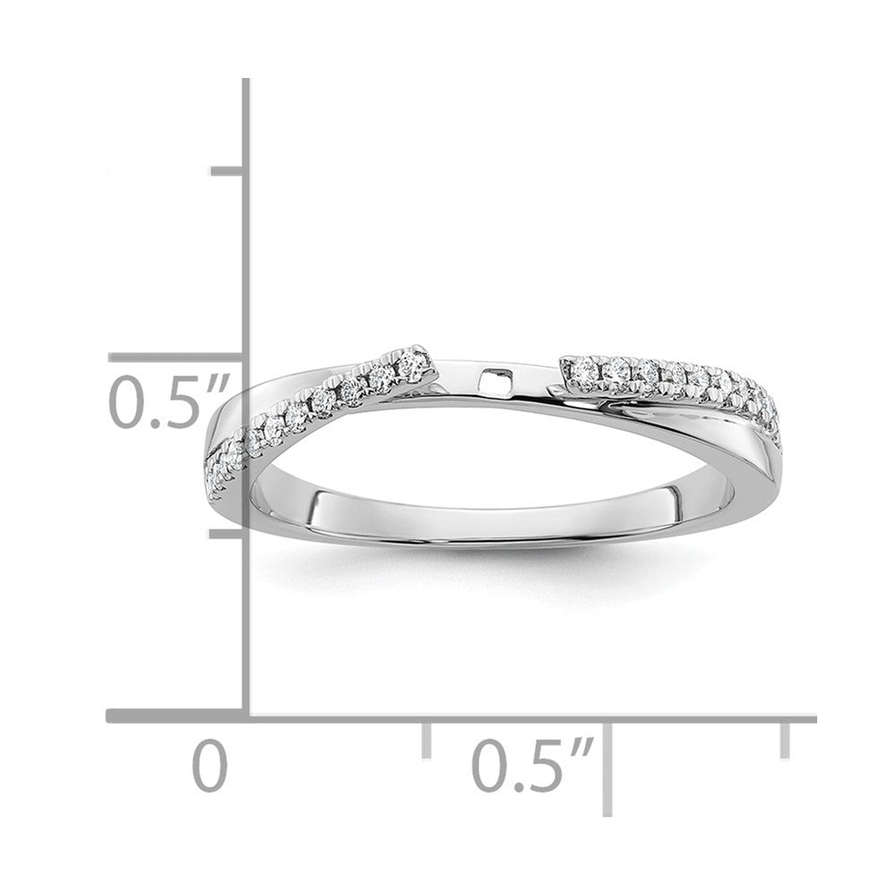 14K Weißgold Verlobungsring mit 0,125 ct. im Peg-Set gefassten Labor-gezüchteten Diamanten VS/SI+ G+