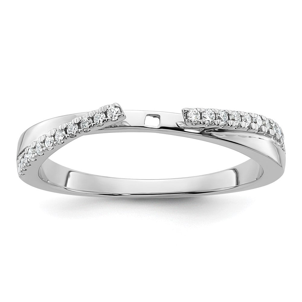 14K Weißgold Verlobungsring mit 0,125 ct. im Peg-Set gefassten Labor-gezüchteten Diamanten VS/SI+ G+