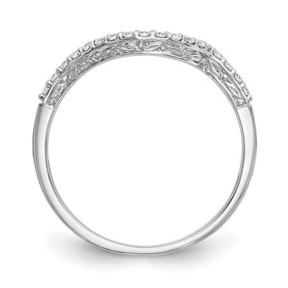 14K Weißgold Ehering mit echten Diamanten