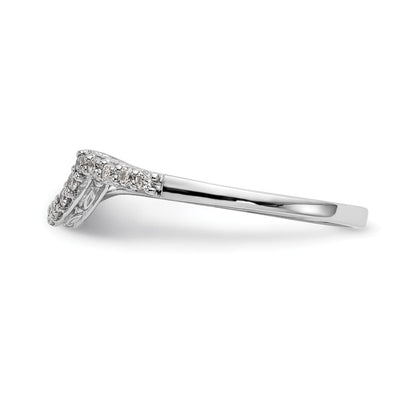 14K Weißgold Ehering mit echten Diamanten