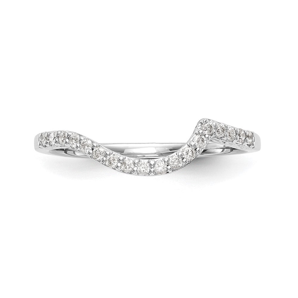 14K Weißgold Ehering mit echten Diamanten