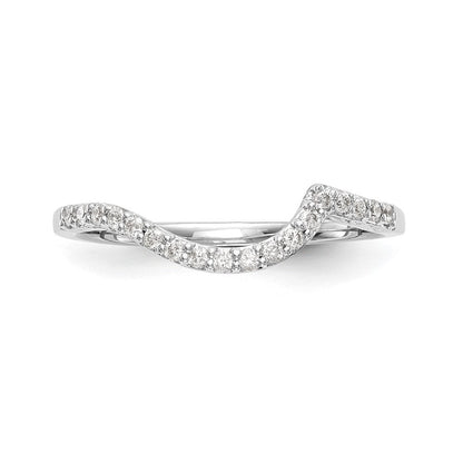 14K Weißgold Ehering mit echten Diamanten
