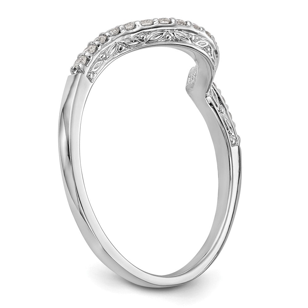 14K Weißgold Ehering mit echten Diamanten