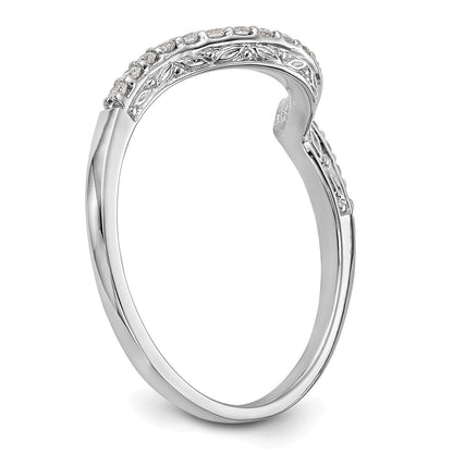 14K Weißgold Ehering mit echten Diamanten