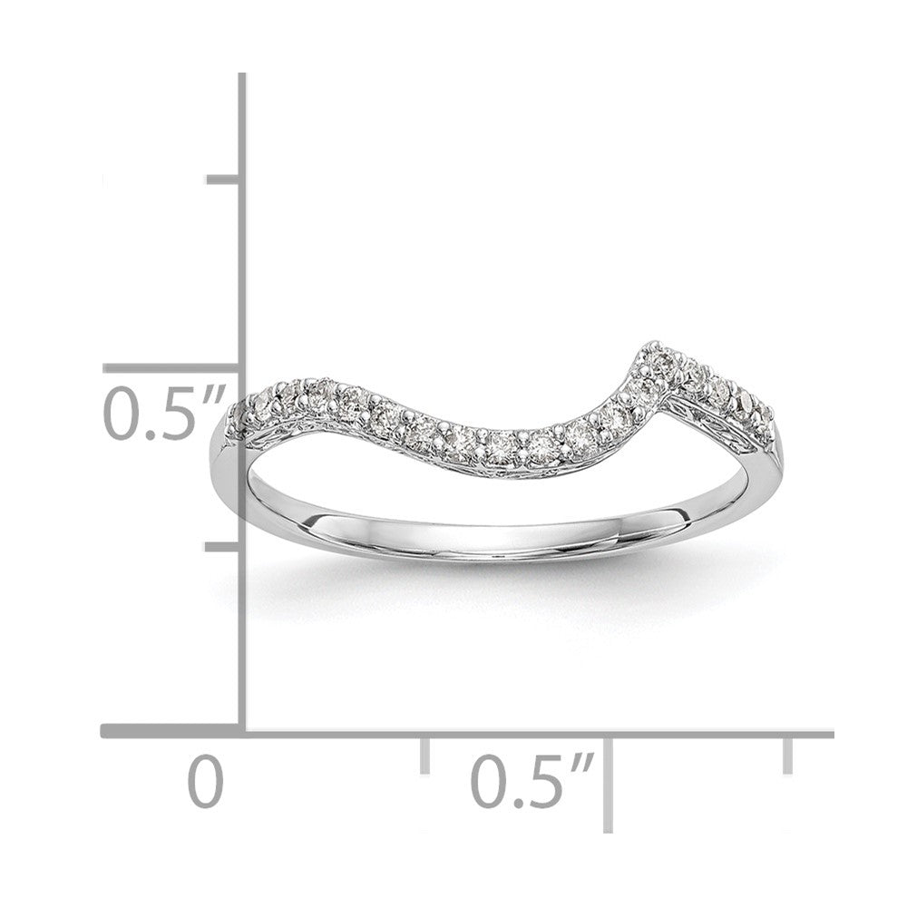 14K Weißgold Ehering mit echten Diamanten