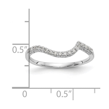 14K Weißgold Ehering mit echten Diamanten