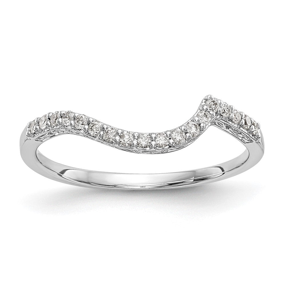 14K Weißgold Ehering mit echten Diamanten