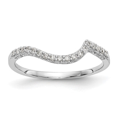 14K Weißgold Ehering mit echten Diamanten