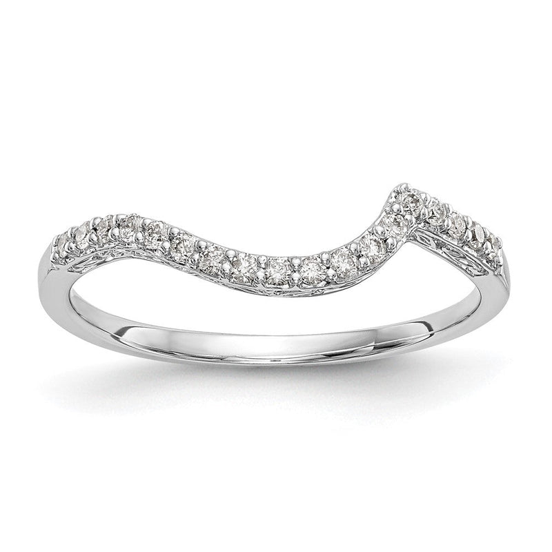 14K Weißgold Ehering mit echten Diamanten