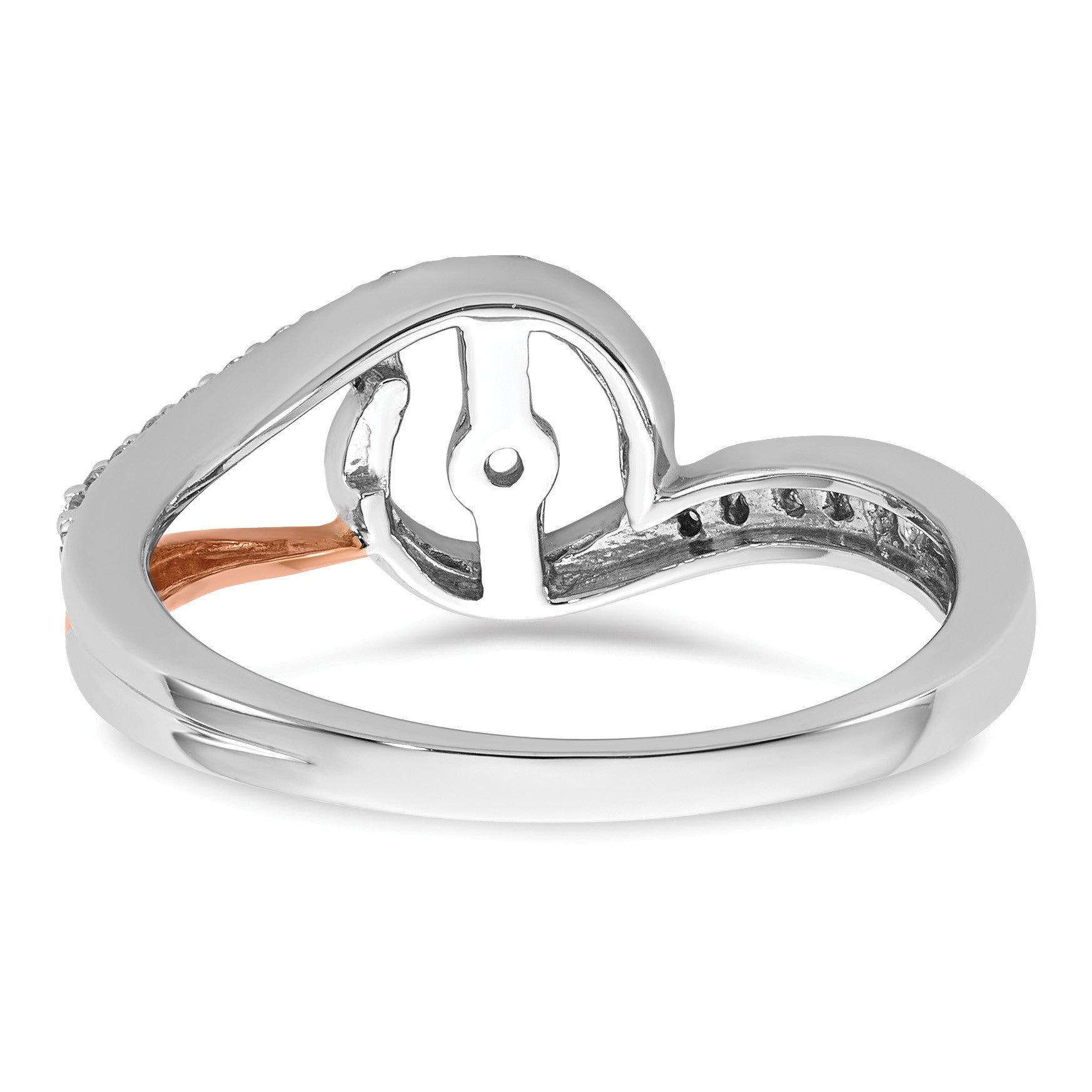 14K Bicolor Rosé- und Weißgold Verlobungsring mit 0,2 ct. im Labor gezüchteten Diamanten, VS/SI, Semi-Mount, Krappenfassung