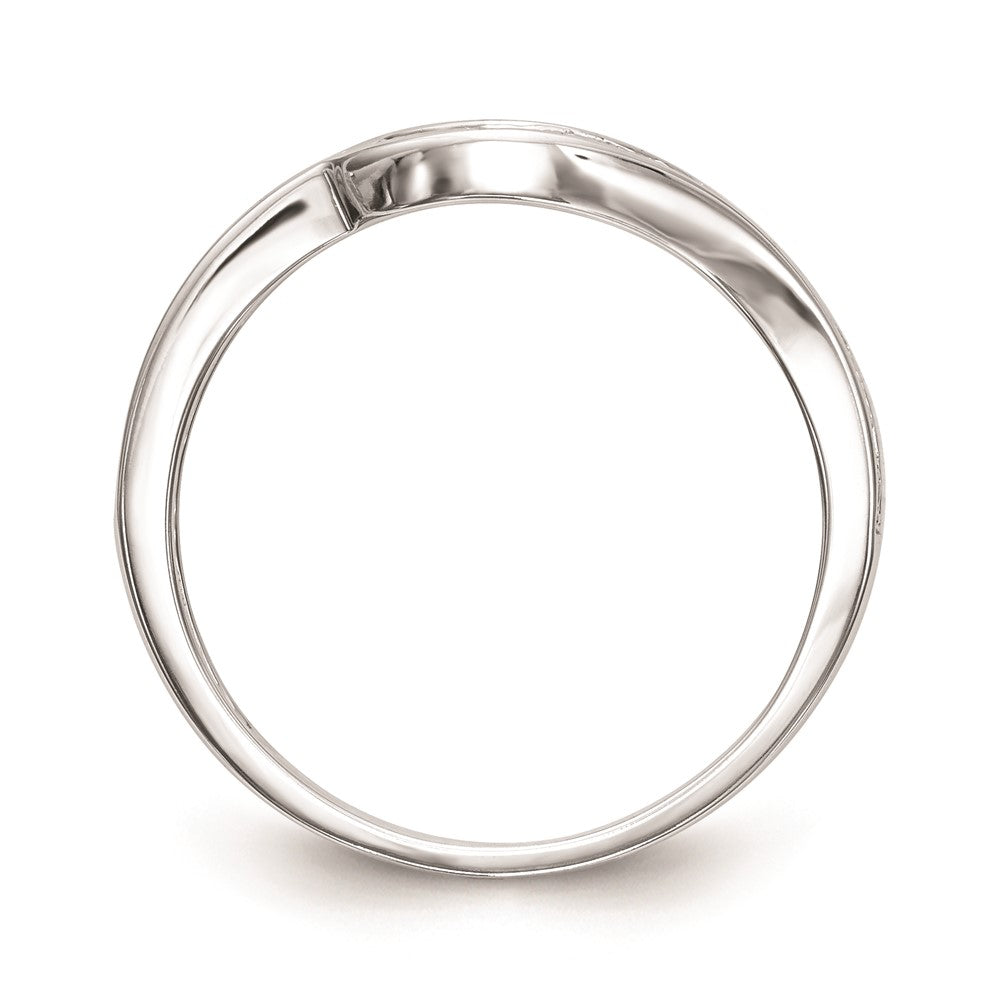 14K Weißgold Ehering mit echten Diamanten