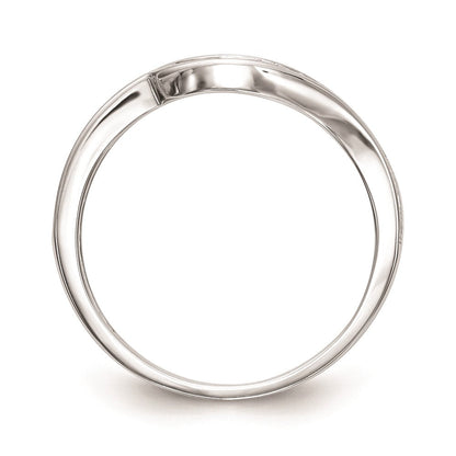 14K Weißgold Ehering mit echten Diamanten