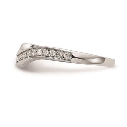 14K Weißgold Ehering mit echten Diamanten