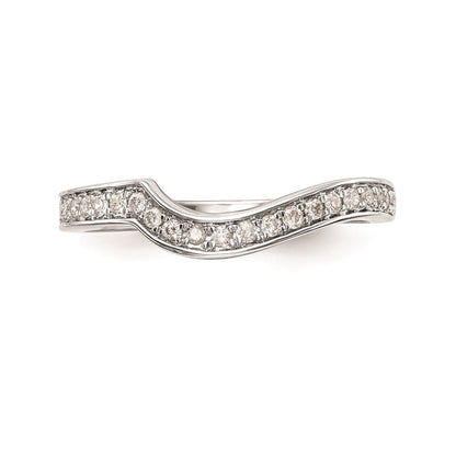 14K Weißgold Ehering mit echten Diamanten