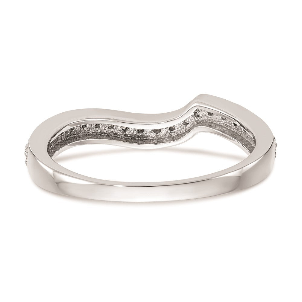 14K Weißgold Ehering mit echten Diamanten