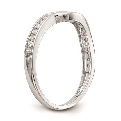14K Weißgold Ehering mit echten Diamanten