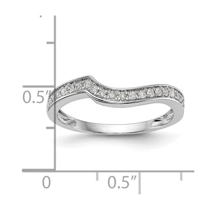 14K Weißgold Ehering mit echten Diamanten