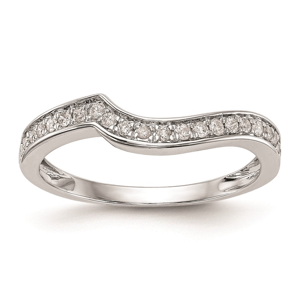14K Weißgold Ehering mit echten Diamanten