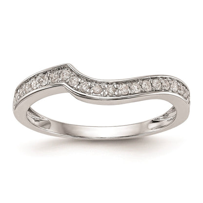 14K Weißgold Ehering mit echten Diamanten