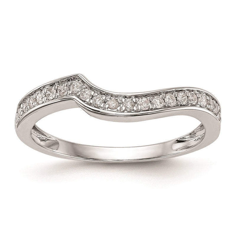 14K Weißgold Ehering mit echten Diamanten