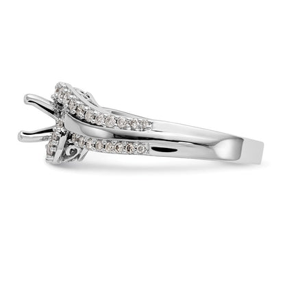 14K Bicolor Verlobungsring mit Zirkonia im Bypass-Design und Krappenfassung