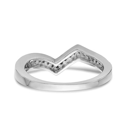 14K Weißgold Damen-Ehering mit natürlichen Diamanten, Konturdesign