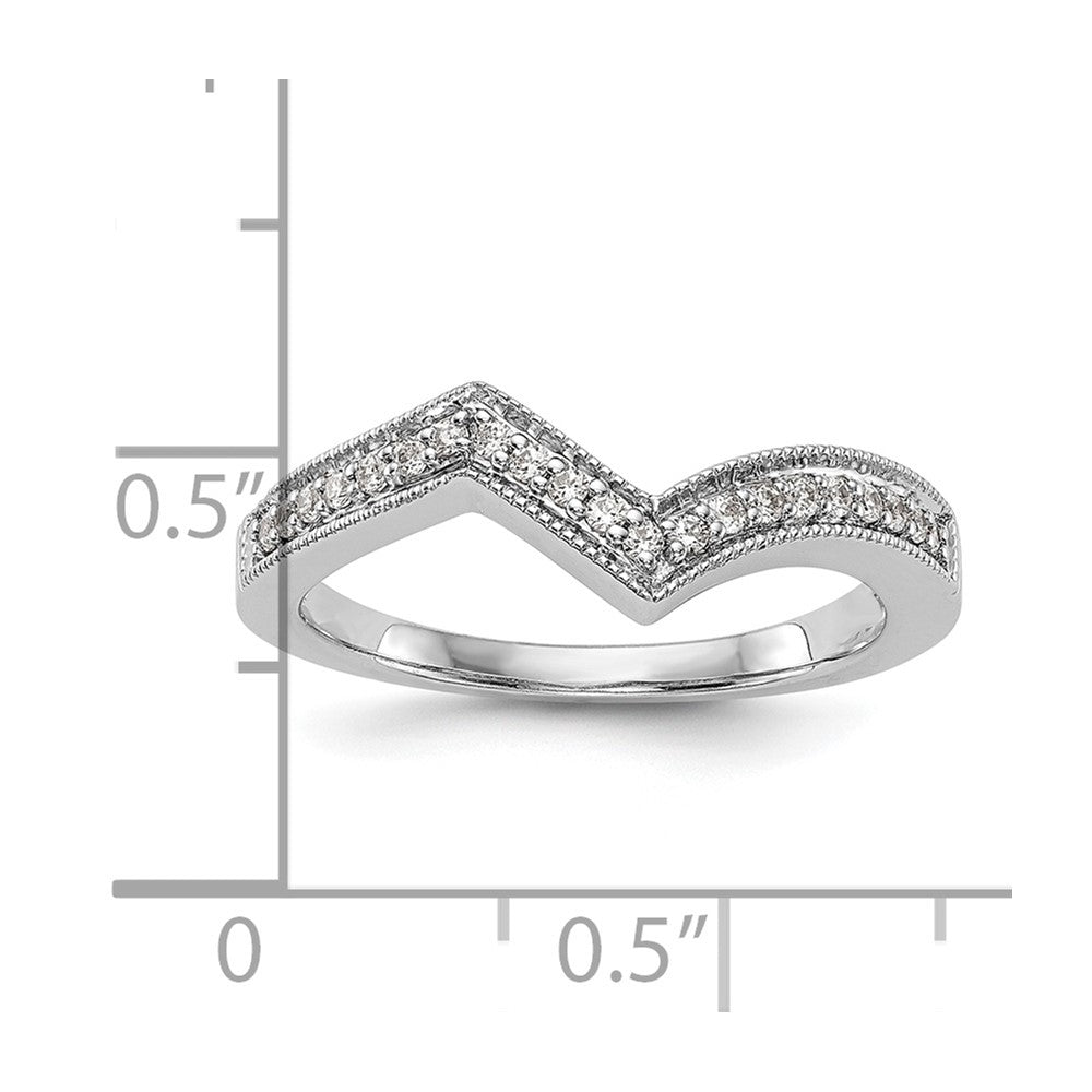 14K Weißgold Damen-Ehering mit natürlichen Diamanten, Konturdesign