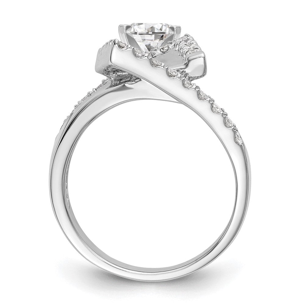14K Weißgold Verlobungsring mit 0,5 ct. Labor-Diamanten VS/SI+ G+ in Pavé-Fassung