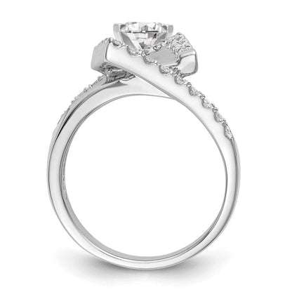 14K Weißgold Verlobungsring mit 0,5 ct. Labor-Diamanten VS/SI+ G+ in Pavé-Fassung
