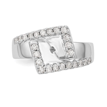 14K Weißgold Verlobungsring mit 0,5 ct. Labor-Diamanten VS/SI+ G+ in Pavé-Fassung