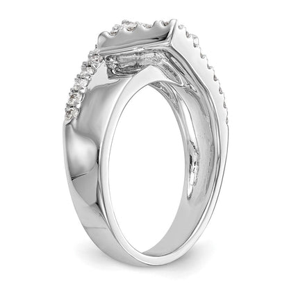 14K Weißgold Verlobungsring mit 0,5 ct. Labor-Diamanten VS/SI+ G+ in Pavé-Fassung
