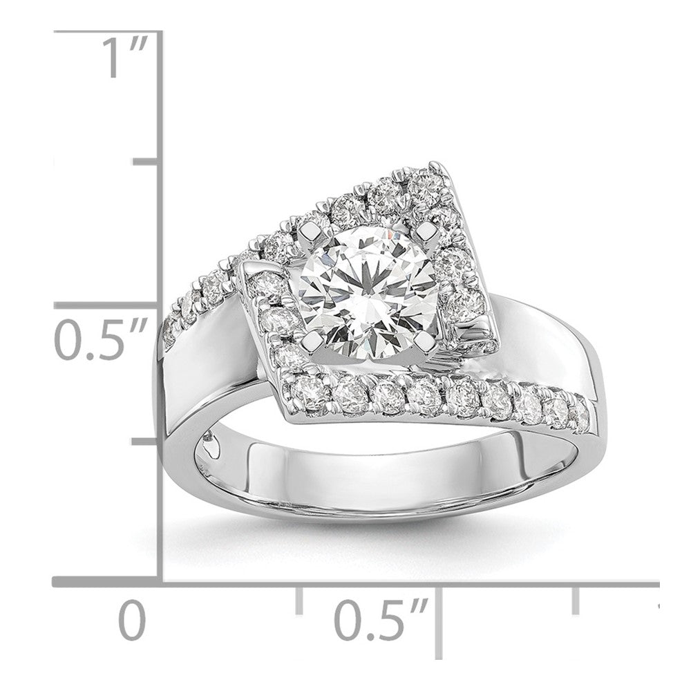 14K Weißgold Verlobungsring mit 0,5 ct. Labor-Diamanten VS/SI+ G+ in Pavé-Fassung