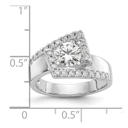 14K Weißgold Verlobungsring mit 0,5 ct. Labor-Diamanten VS/SI+ G+ in Pavé-Fassung