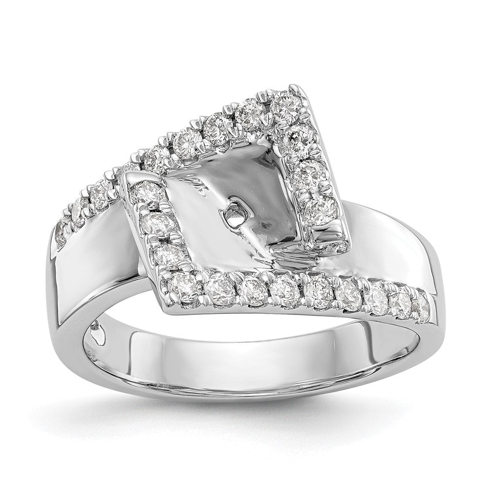 14K Weißgold Verlobungsring mit 0,5 ct. Labor-Diamanten VS/SI+ G+ in Pavé-Fassung