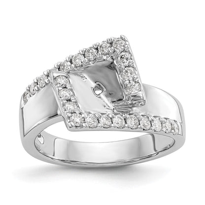 14K Weißgold Verlobungsring mit 0,5 ct. Labor-Diamanten VS/SI+ G+ in Pavé-Fassung