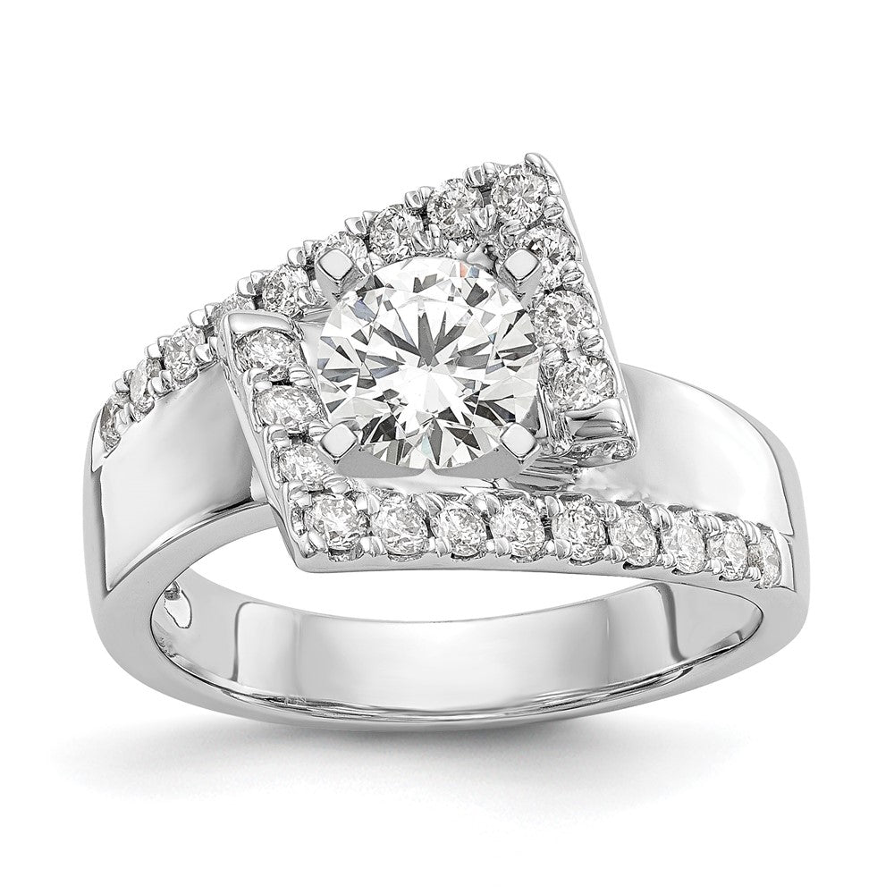 14K Weißgold Verlobungsring mit 0,5 ct. Labor-Diamanten VS/SI+ G+ in Pavé-Fassung