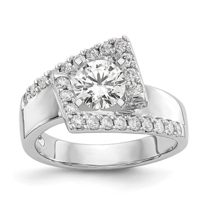 14K Weißgold Verlobungsring mit 0,5 ct. Labor-Diamanten VS/SI+ G+ in Pavé-Fassung
