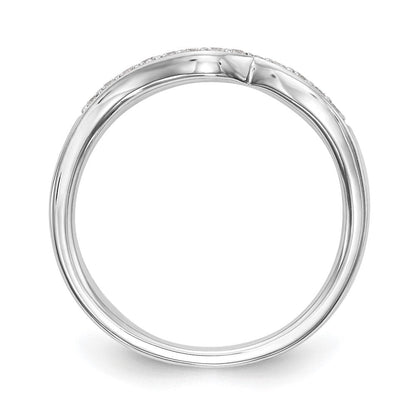 14K Weißgold Ehering mit echten Diamanten, konturiert