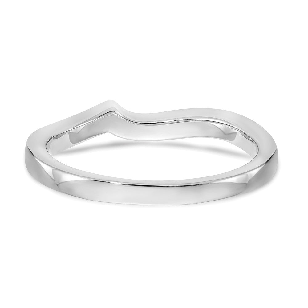 14K Weißgold Ehering mit echten Diamanten, konturiert